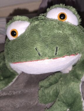 Green Frog Plush Pillow Pal - Cute Stuffed Amphibian